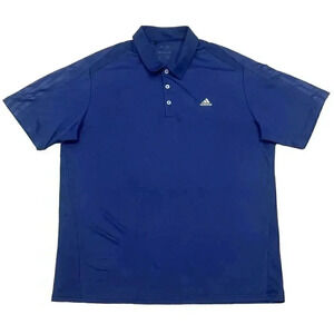Adidas S/S Polo Shirt Mens XL Royal Blue Climacool 3S Trefoil Logo Golf Casual